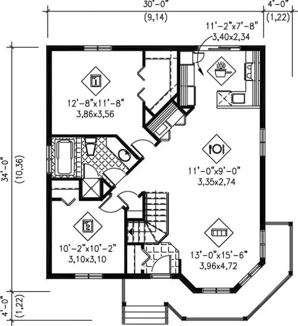 Main Floor Plan for House Plan #171061
