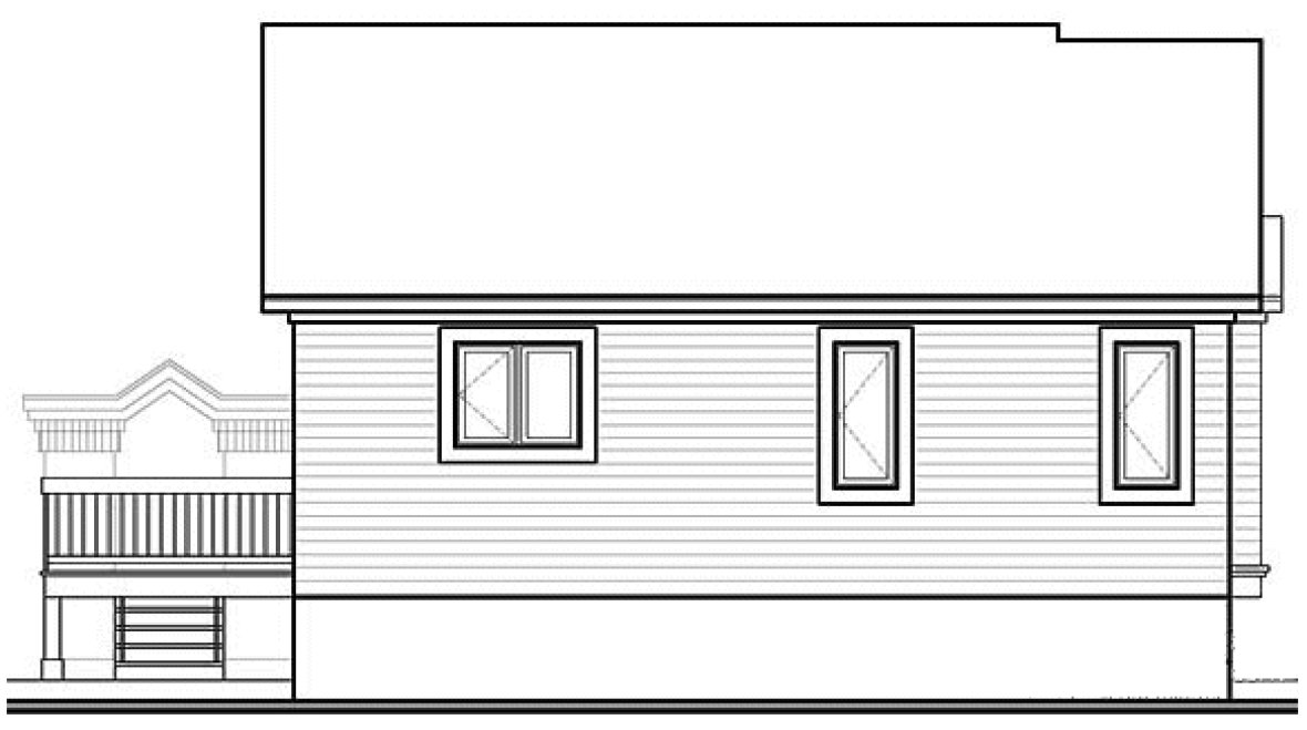 Rear Elevation for House Plan #141232