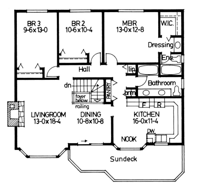 Main Floor Plan for House Plan #222116