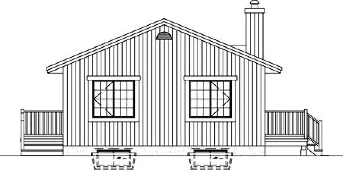 Rear Elevation for House Plan #175873