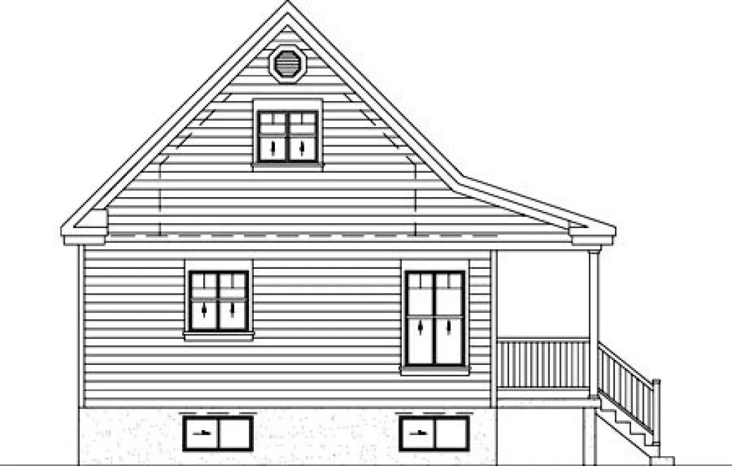 Rear Elevation for House Plan #172026