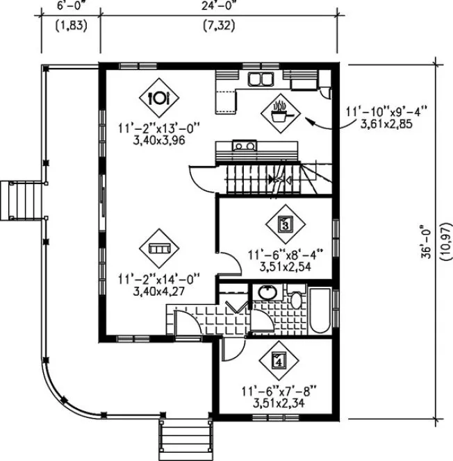 Main Floor Plan for House Plan #172026