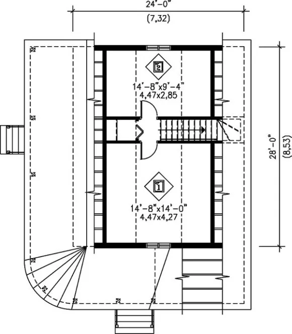 Second Floor Plan for House Plan #172026
