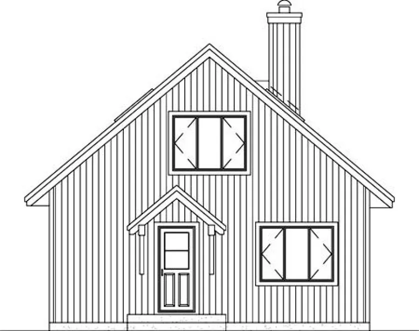 Rear Elevation for House Plan #175973