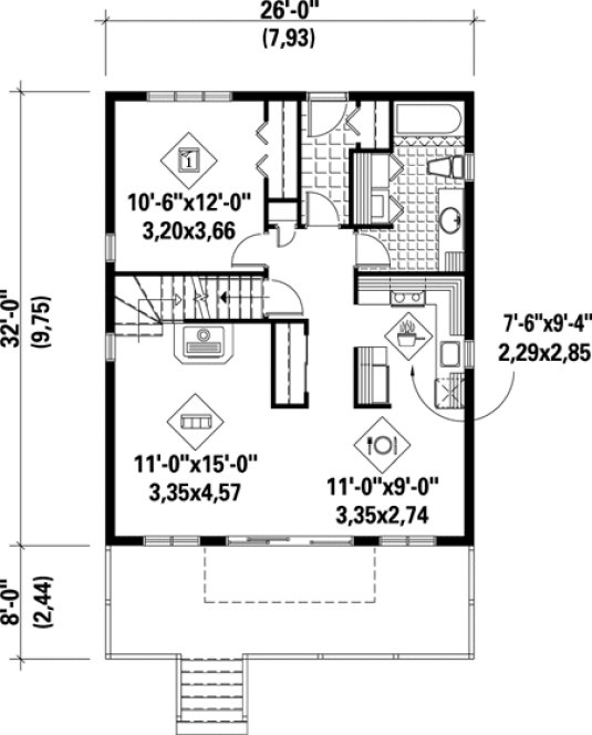 Main Floor Plan for House Plan #175973