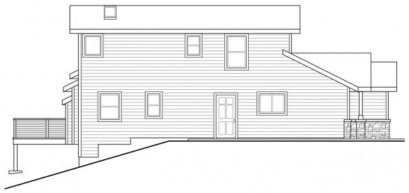 Left Elevation for House Plan #341183