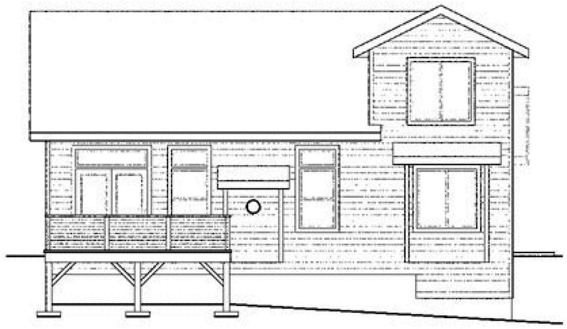 Rear Elevation for House Plan #341183