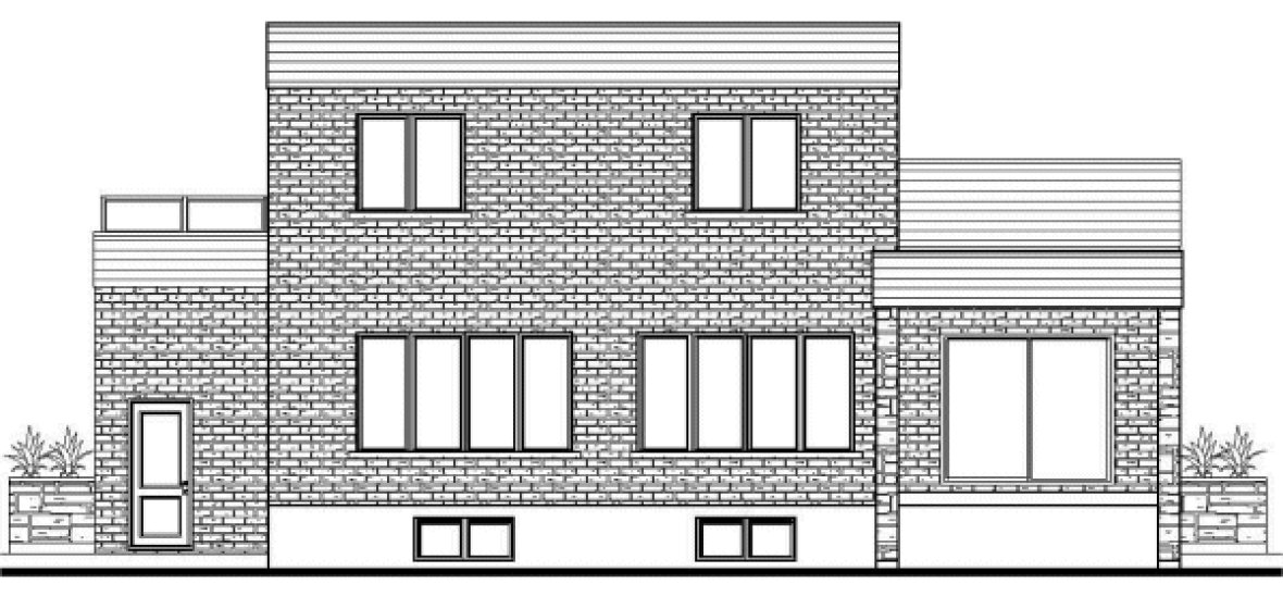 Rear Elevation for House Plan #420870