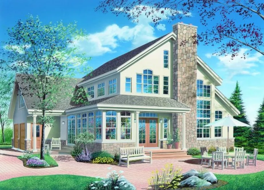 Rear Elevation for House Plan #146862