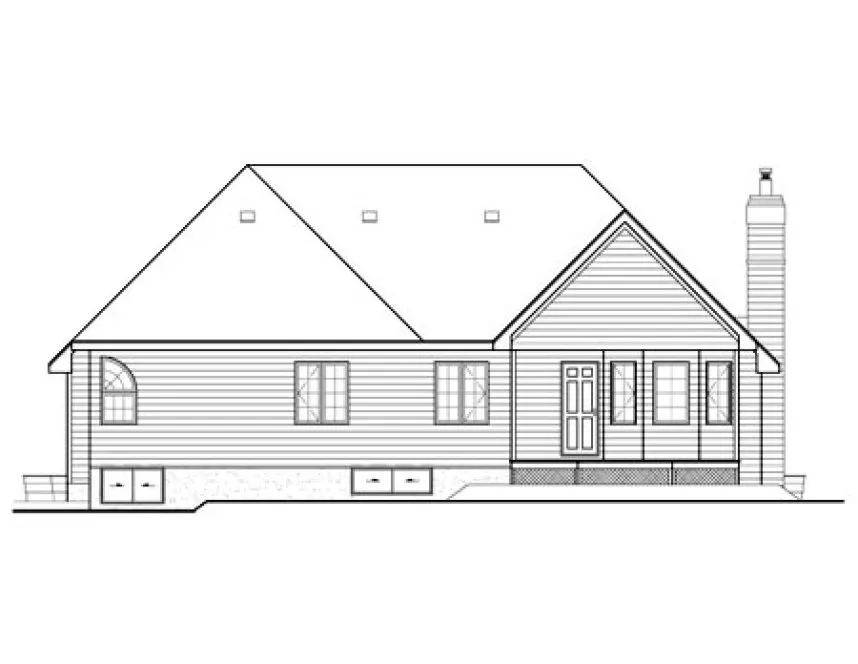Rear Elevation for House Plan #174540