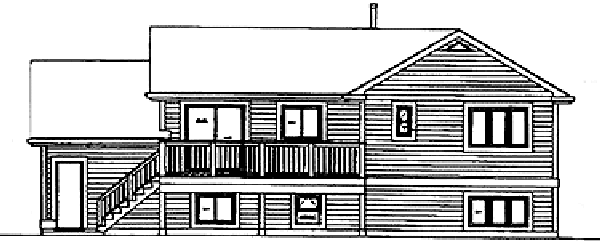 Rear Elevation for House Plan #519120