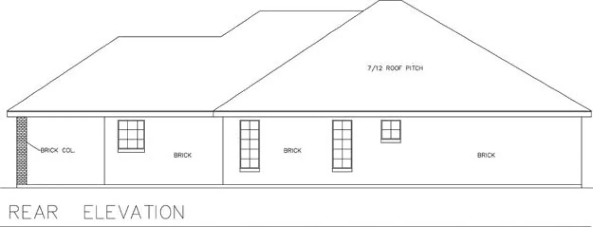 Rear Elevation for House Plan #567300