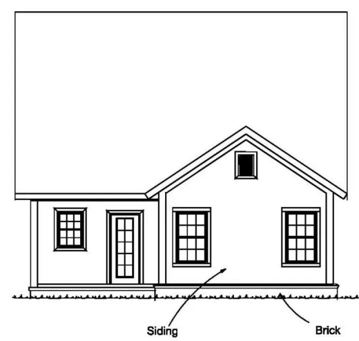 Rear Elevation for House Plan #242322