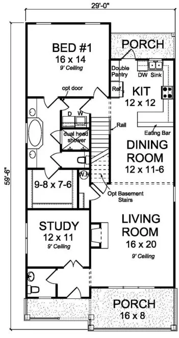 Main Floor Plan for House Plan #242322