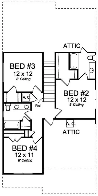 Second Floor Plan for House Plan #242322