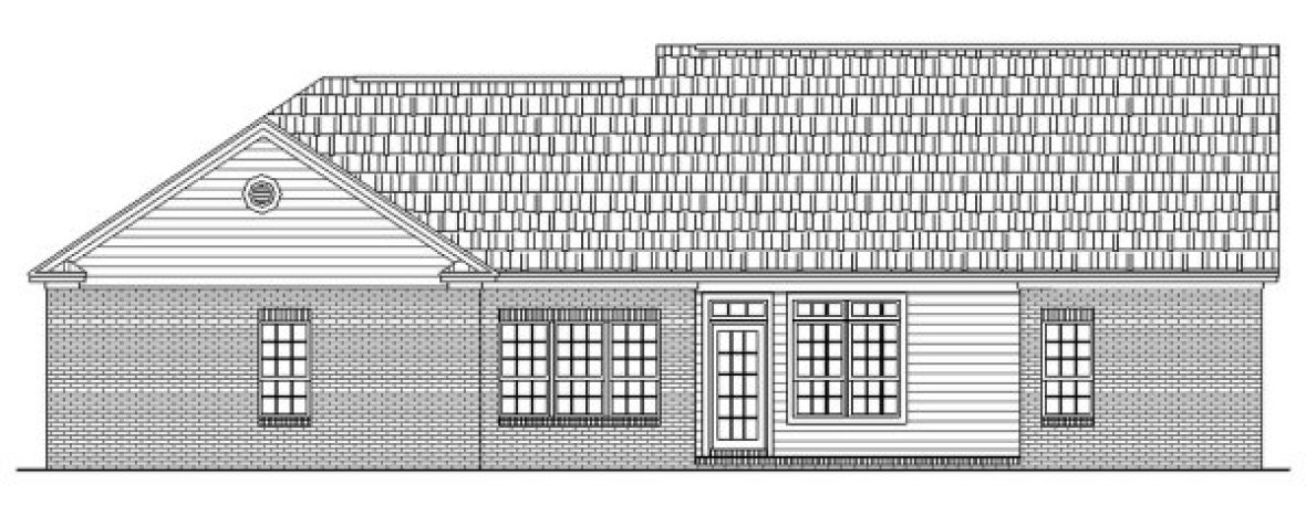 Rear Elevation for House Plan #210661