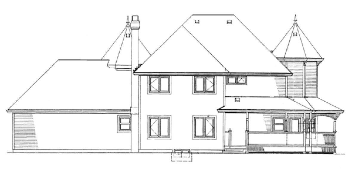 Rear Elevation for House Plan #510212