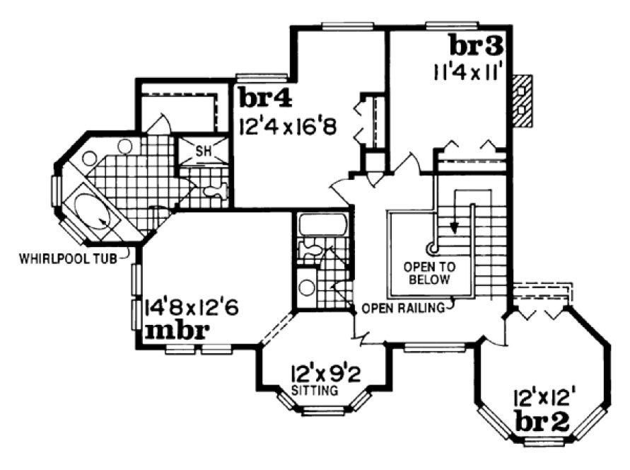 Second Floor Plan for House Plan #510212