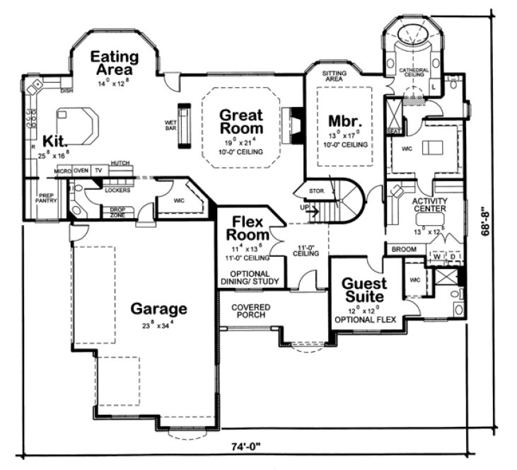 Main Floor Plan for House Plan #153024