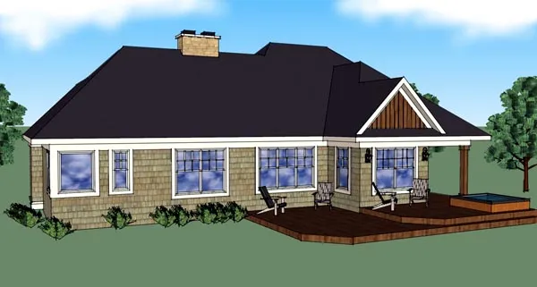 Rear Elevation for House Plan #284171