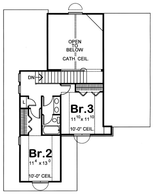 Second Floor Plan for House Plan #153229