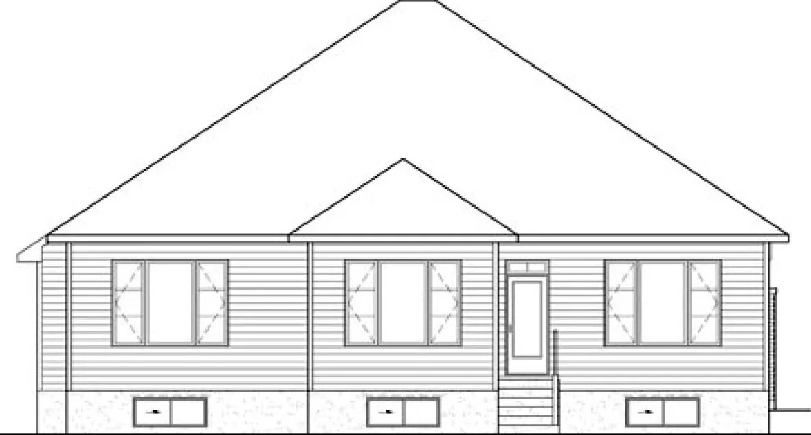 Rear Elevation for House Plan #173311