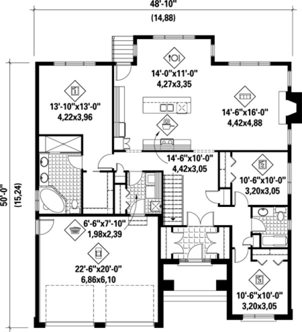 Main Floor Plan for House Plan #173311