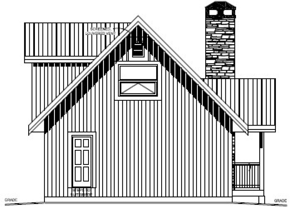 Rear Elevation for House Plan #108421