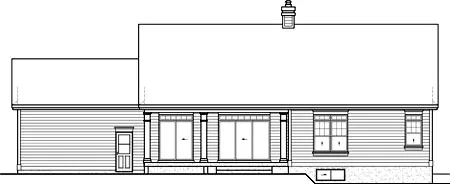 Rear Elevation for House Plan #174211