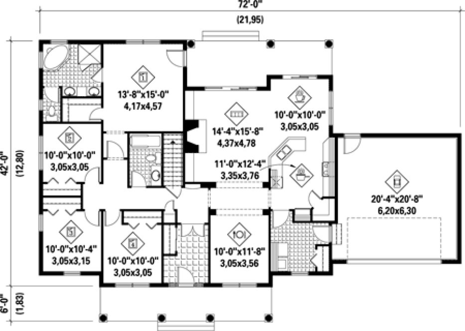 Main Floor Plan for House Plan #174211