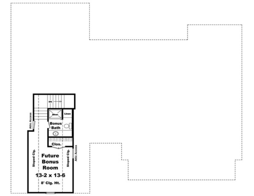 Attic Plan for House Plan #210010