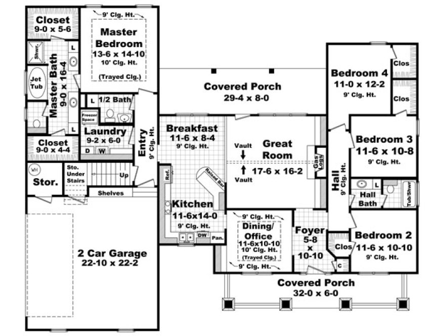 Main Floor Plan for House Plan #210010