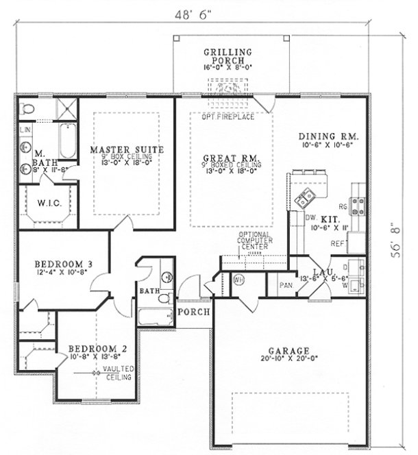 Main Floor Plan for House Plan #310315