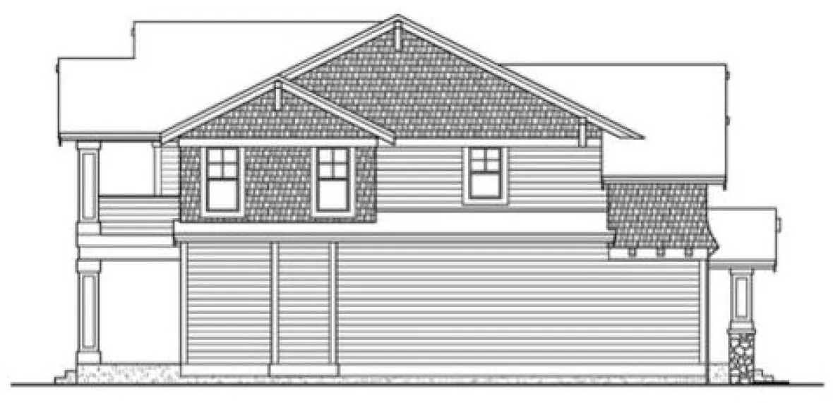 Left Elevation for House Plan #337832
