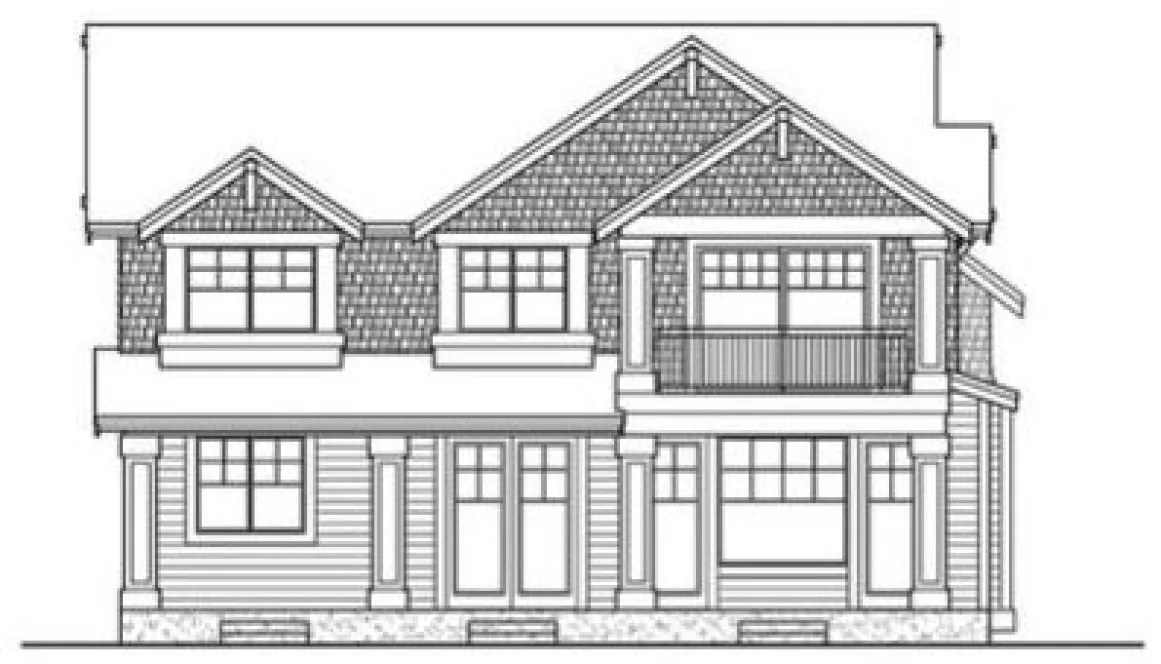 Rear Elevation for House Plan #337832
