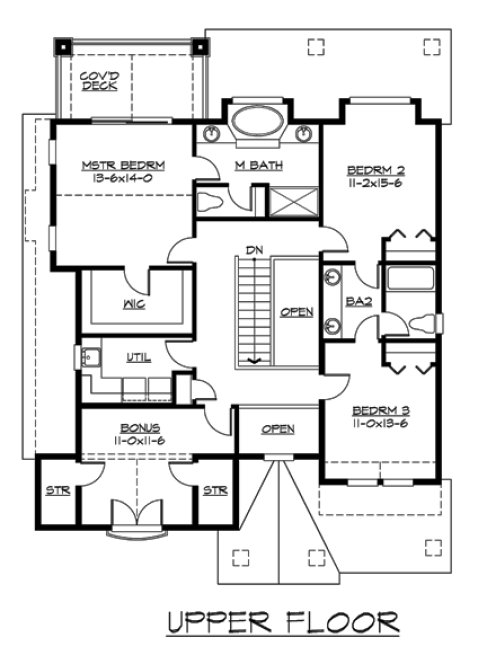 Second Floor Plan for House Plan #337832