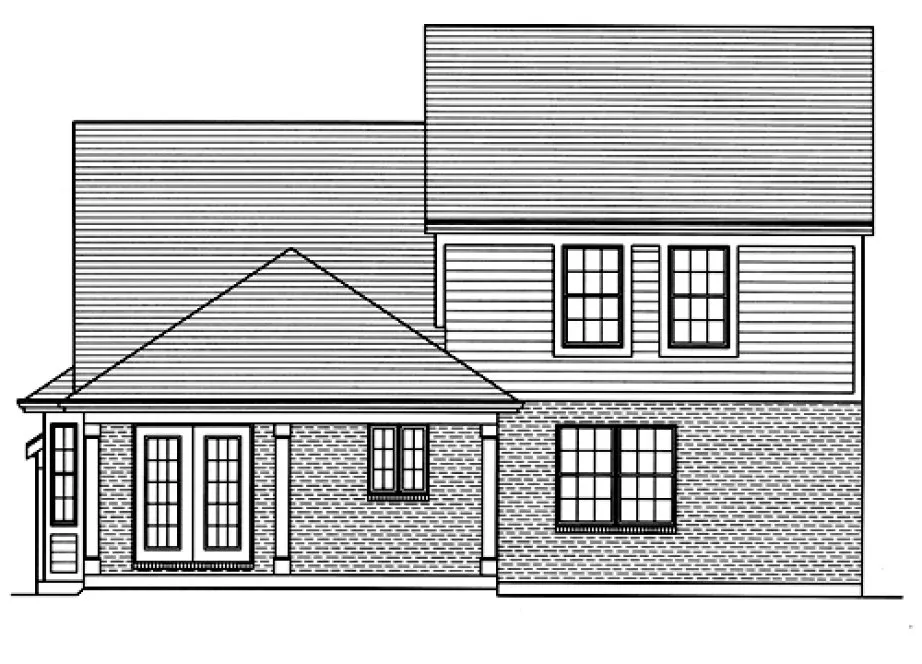 Rear Elevation for House Plan #531010