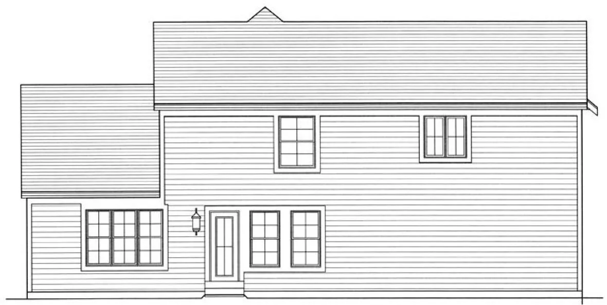 Rear Elevation for House Plan #530536