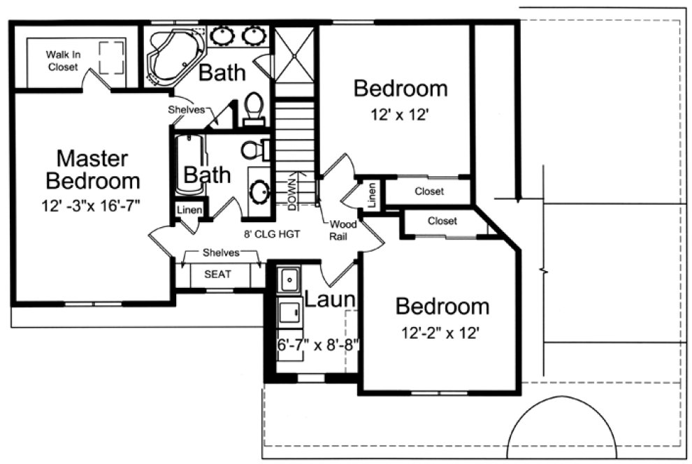 Second Floor Plan for House Plan #530536