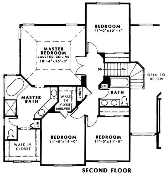 Second Floor Plan for House Plan #182624