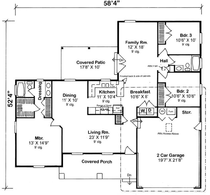 Main Floor Plan for House Plan #181361