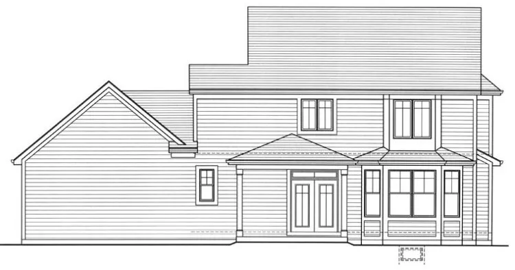Rear Elevation for House Plan #530166