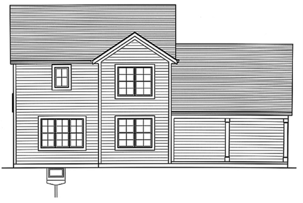 Rear Elevation for House Plan #534662