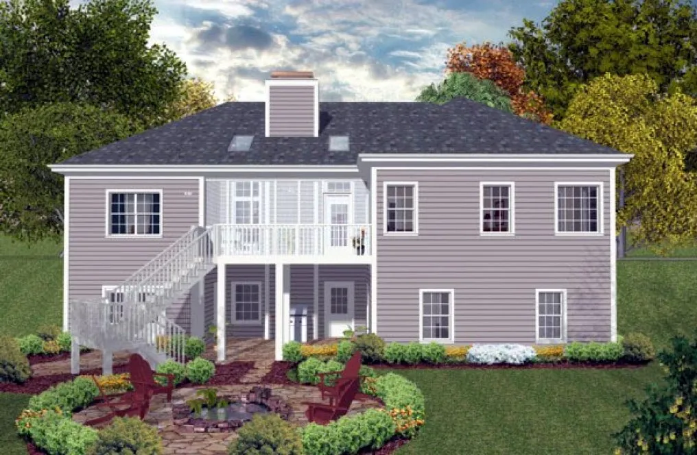 Rear Elevation for House Plan #271271