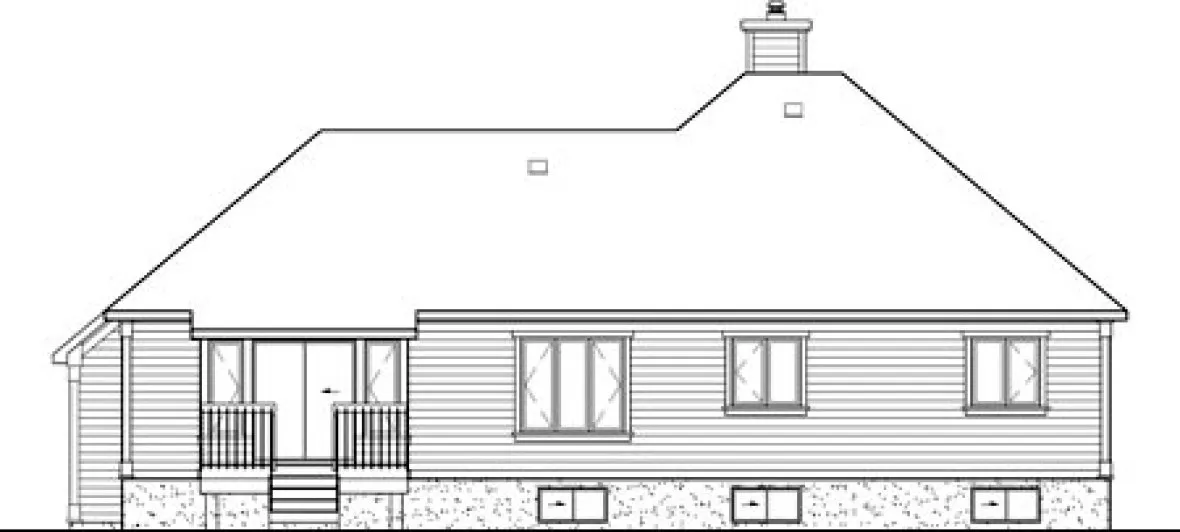 Rear Elevation for House Plan #174871