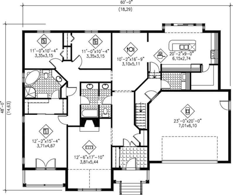 Main Floor Plan for House Plan #174871