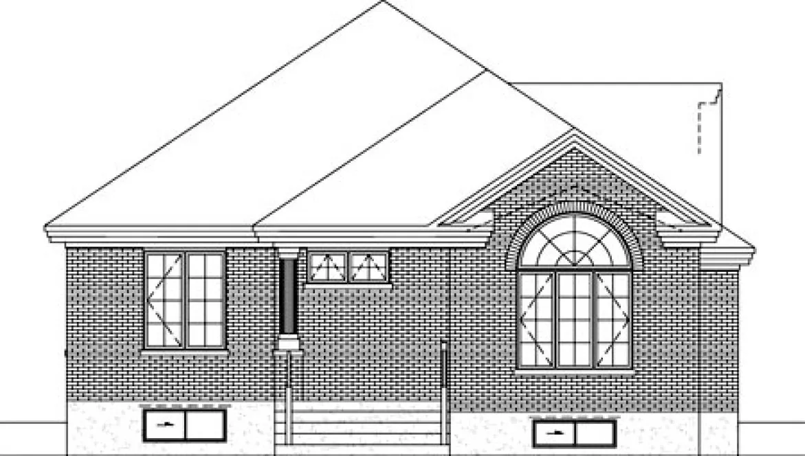 Rear Elevation for House Plan #177101