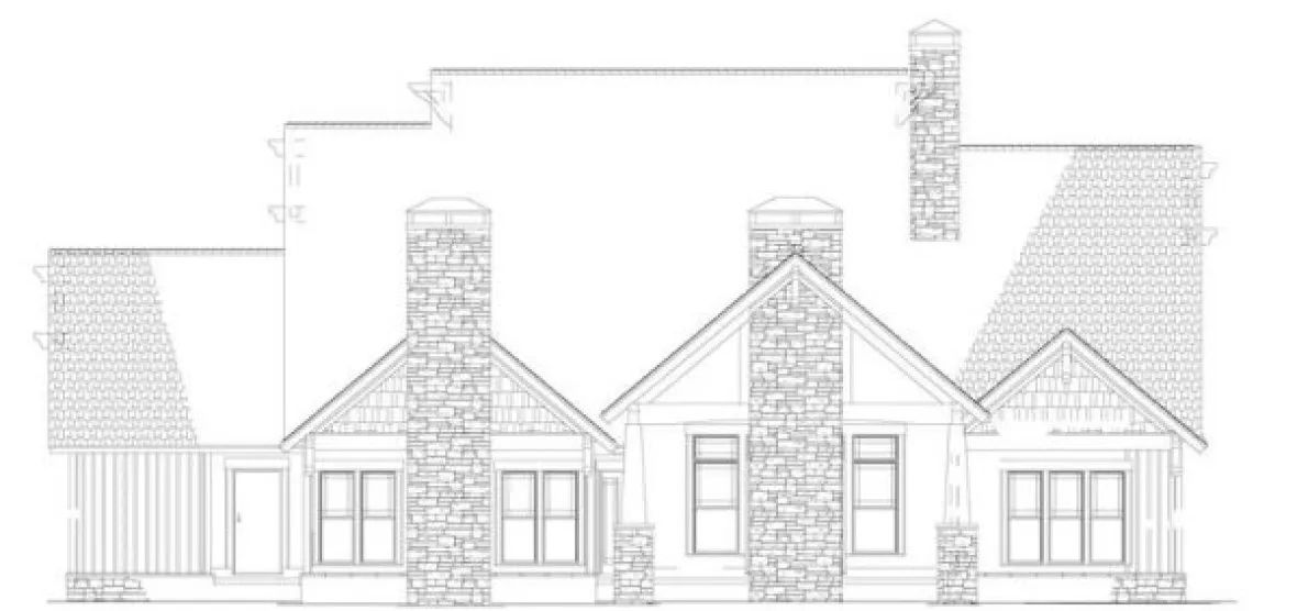 Rear Elevation for House Plan #313721