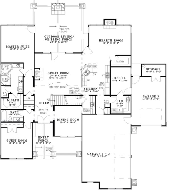 Main Floor Plan for House Plan #313721