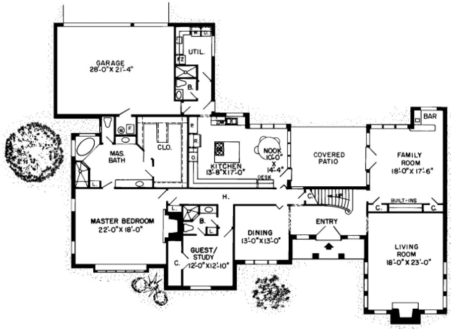 Main Floor Plan for House Plan #187141